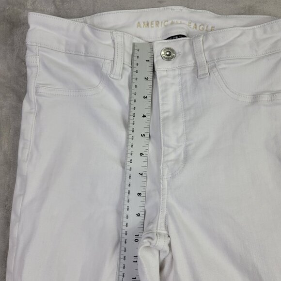 American Eagle White Hi-Rise Next Level Stretch Women's Jeggings | Size 8 Short - Picture 6 of 8